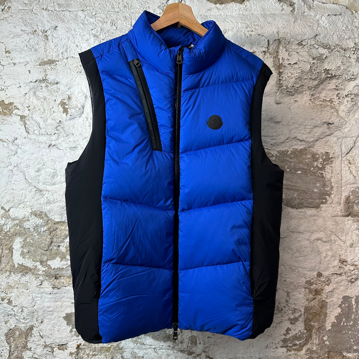 Moncler Jacot Gilet Black Blue Puffer Down Vest Sz L (5)