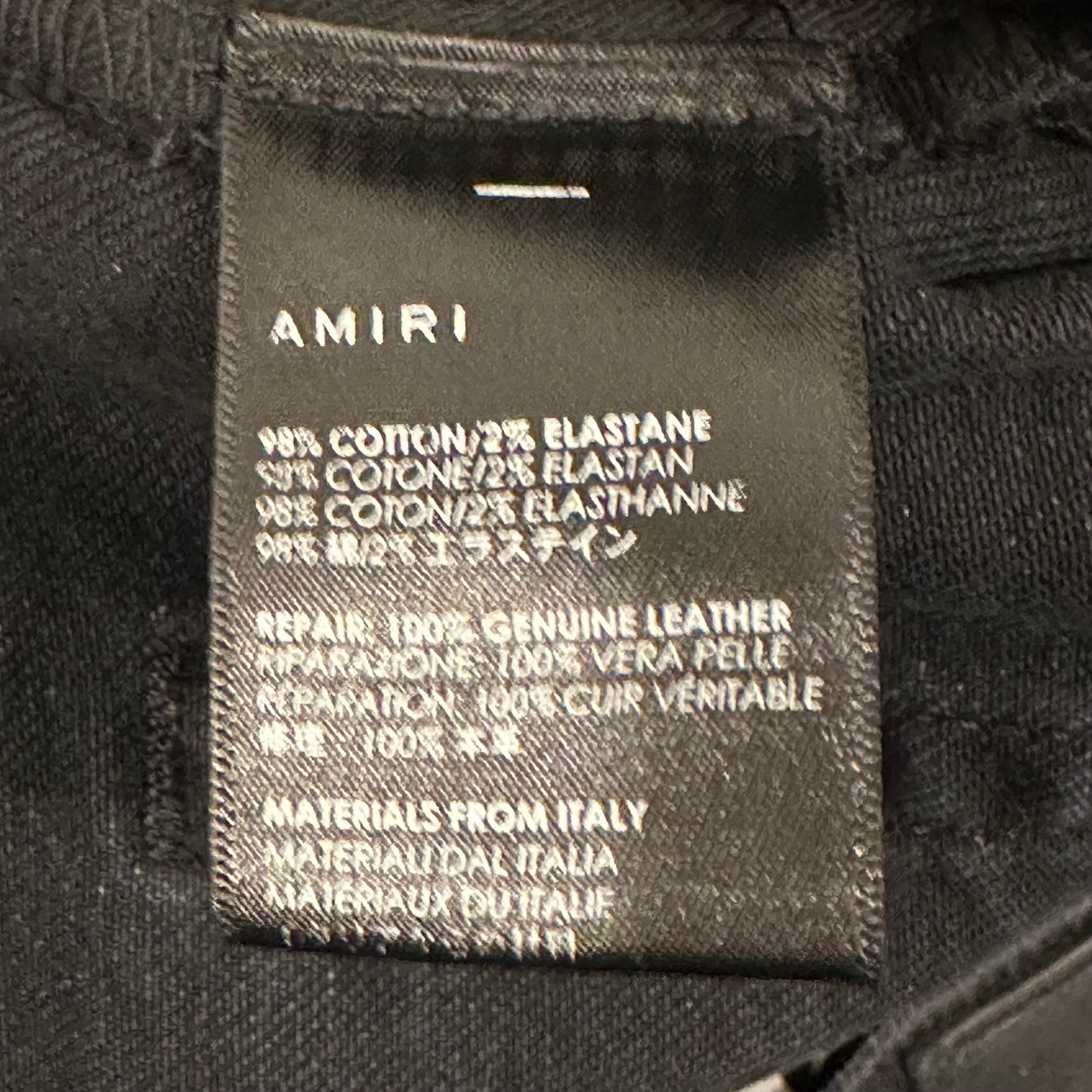 Amiri Animal Print Black Denim Jeans Sz 36