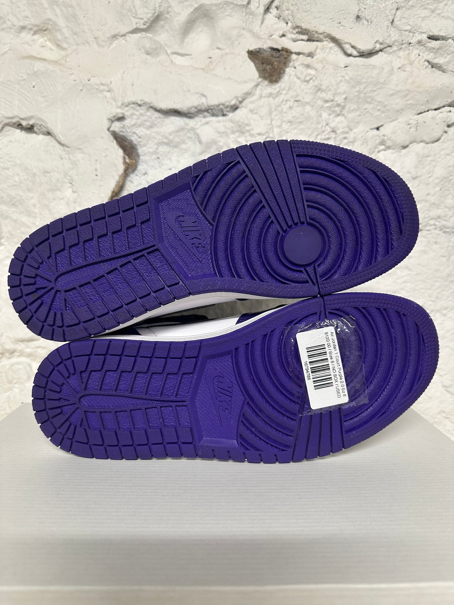 Air Jordan 1 High Court Purple White Sz 8