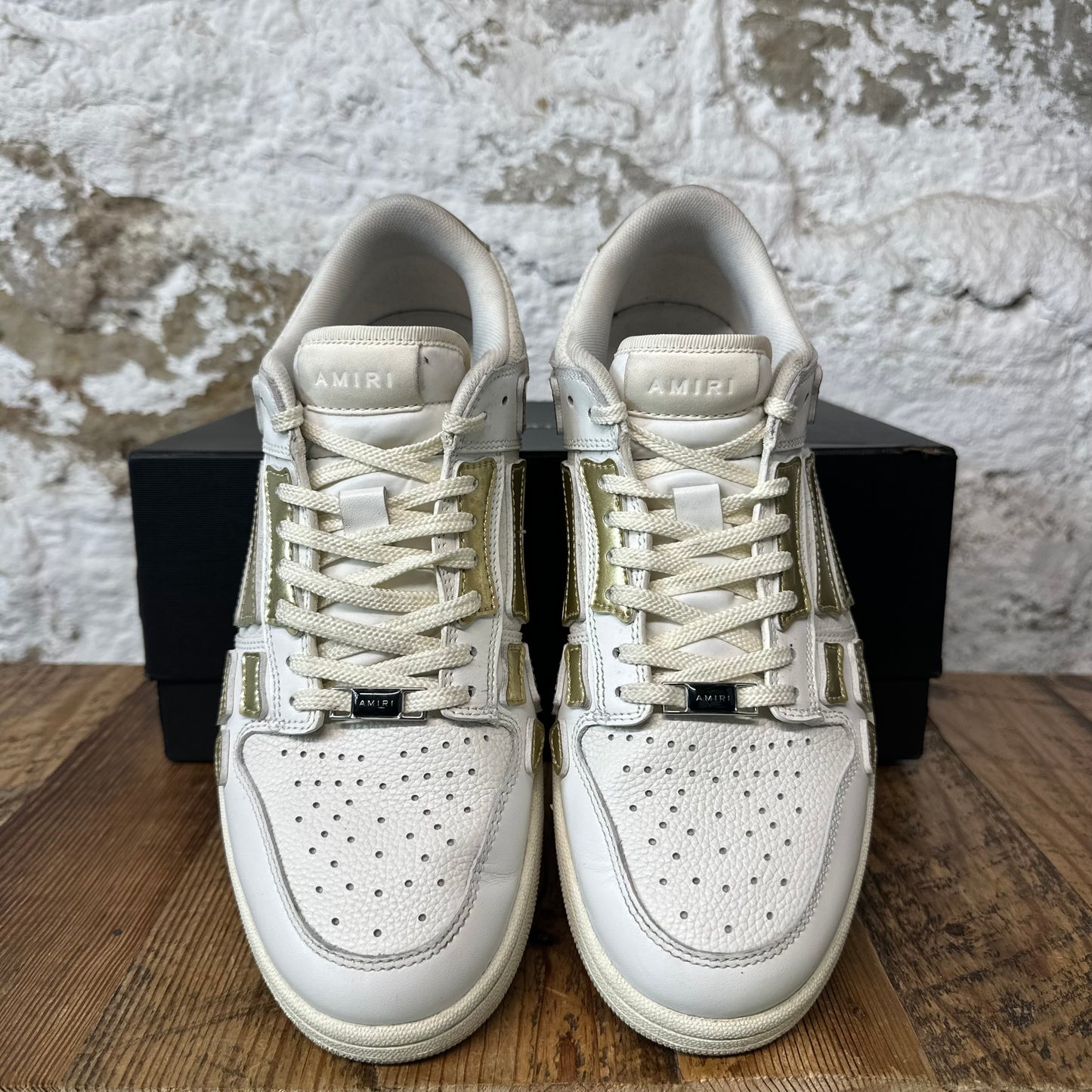 Amiri Gold Skeleton White Sneaker Sz 10 (43)