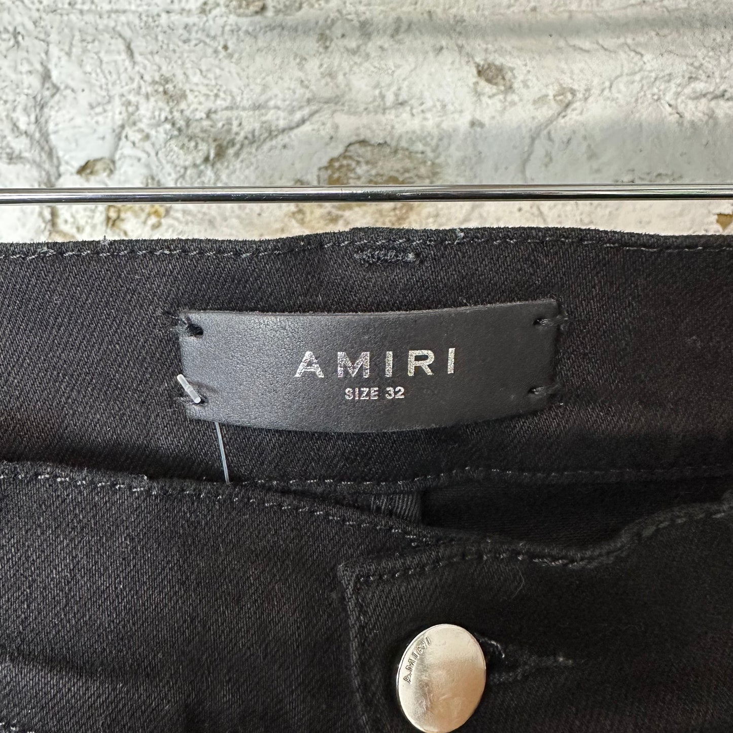 Amiri Plain Black Denim Jeans Sz 32