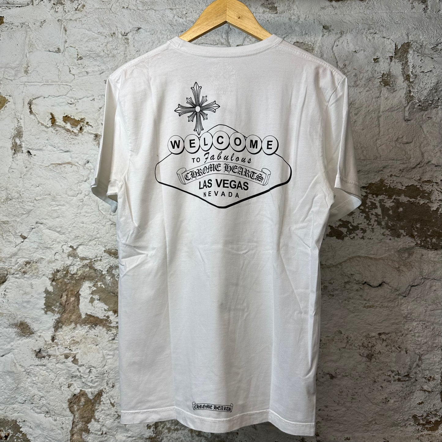 Chrome Hearts Welcome Vegas T-shirt White Sz L (Stained)