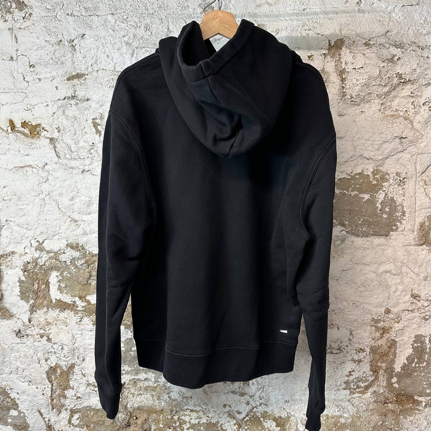 Amiri White Stagger Spell Black Hoodie Sz L