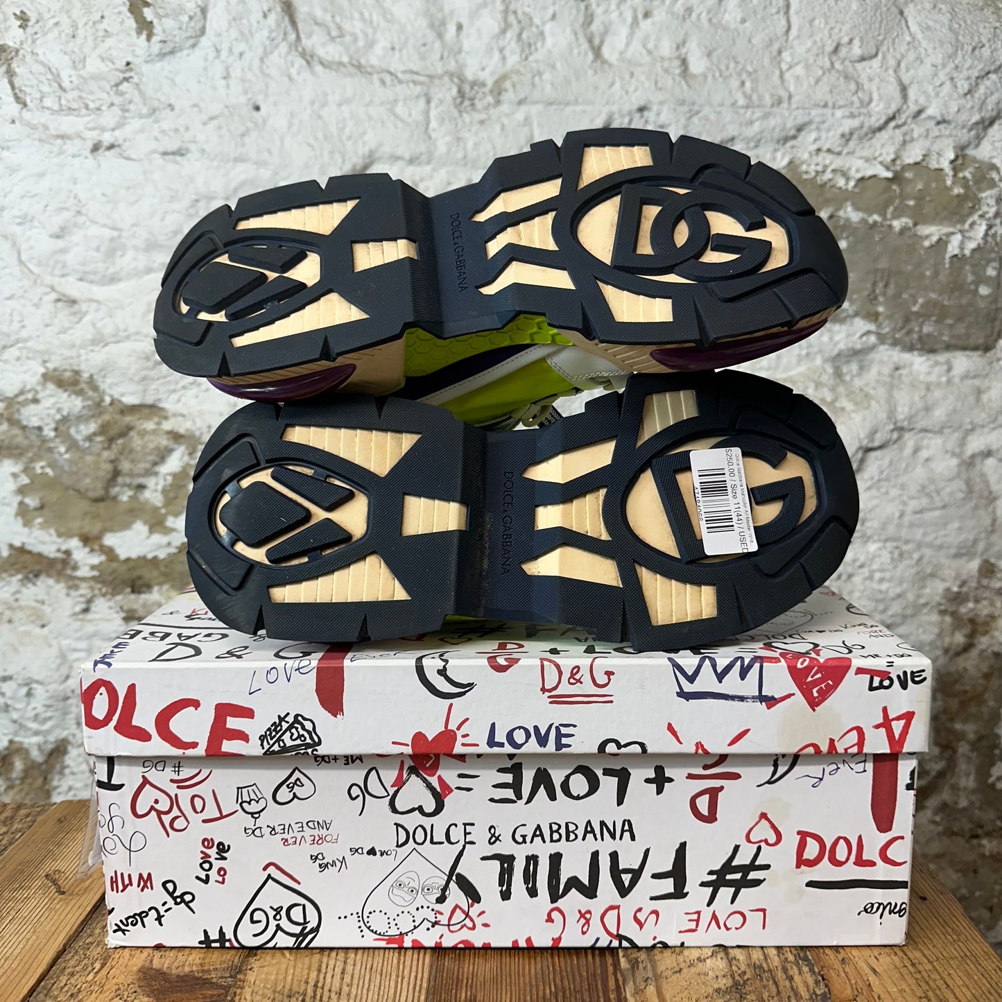 Dolce Gabbana Multicolor Air Master White Sneaker Sz 11 (44)