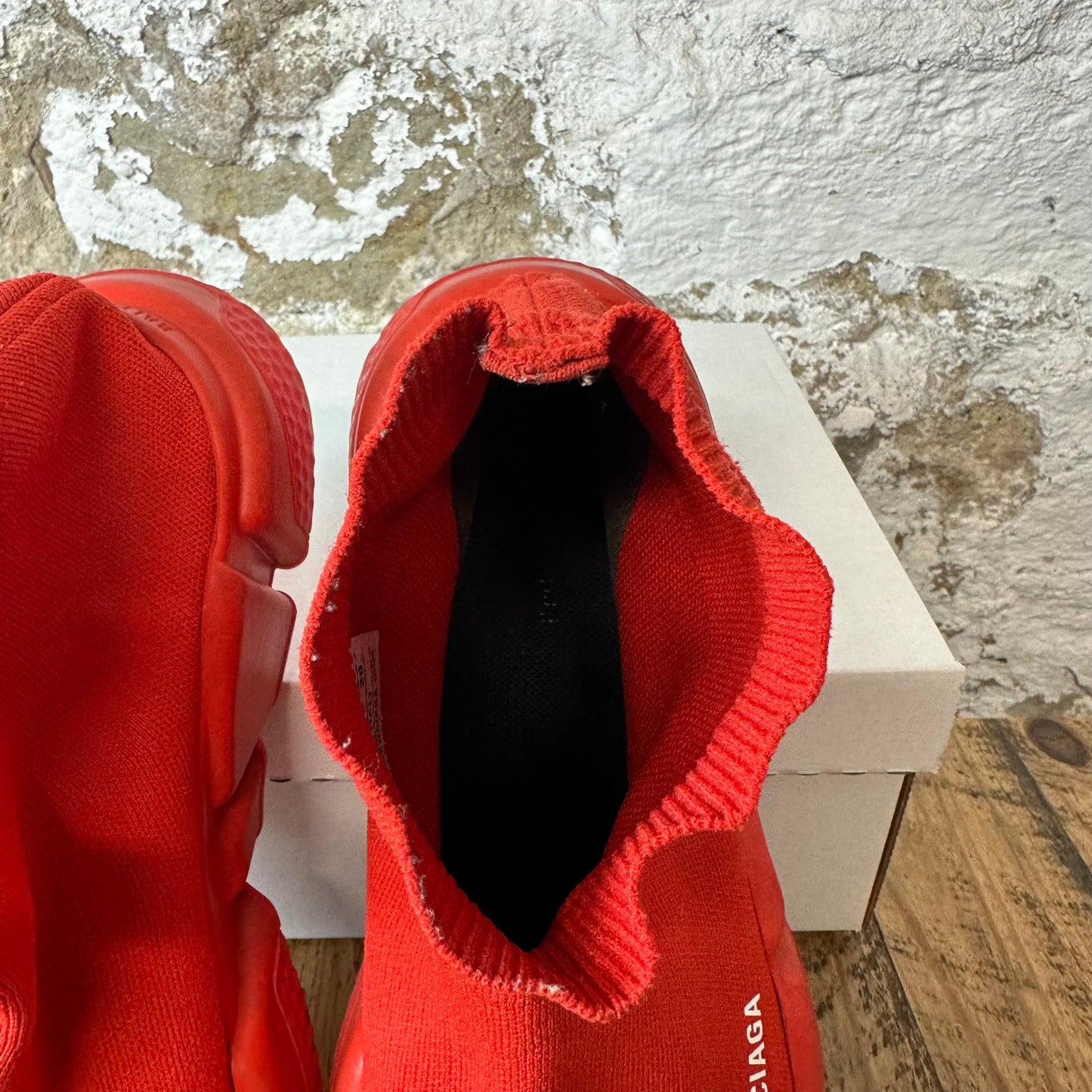 Balenciaga Red White Sock Runner Sz 11 (44) No Box