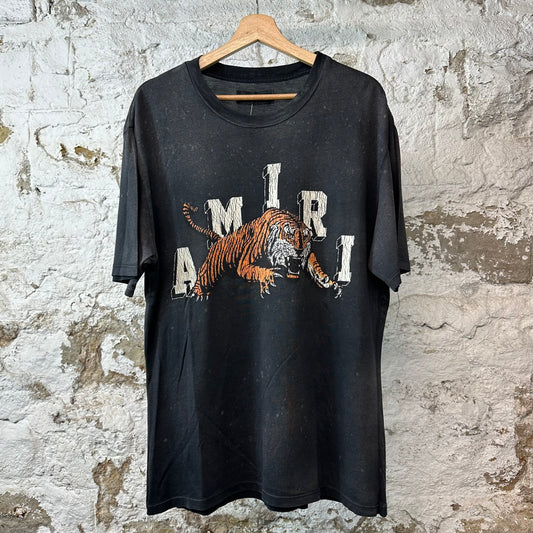 Amiri White Spell Tiger T-shirt Black Sz L