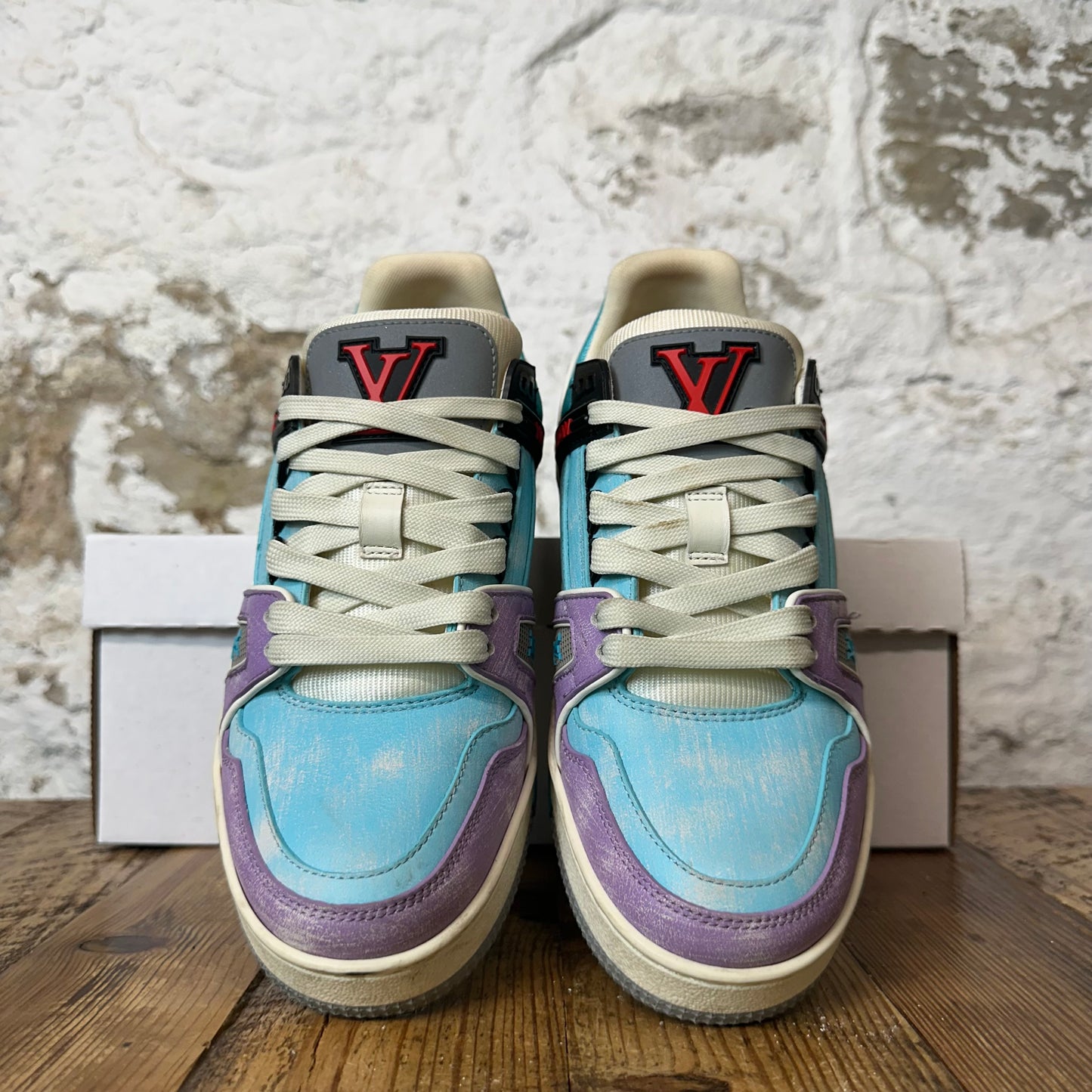 Louis Vuitton Lavender Blue Trainer Sneaker Sz 5 (37)