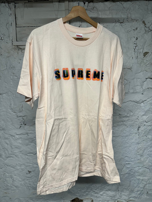 Supreme Pale Pink Stencil T-Shirt Sz L DS