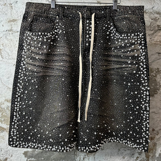 Vale Rainstorm Jean Shorts Black Sz 36