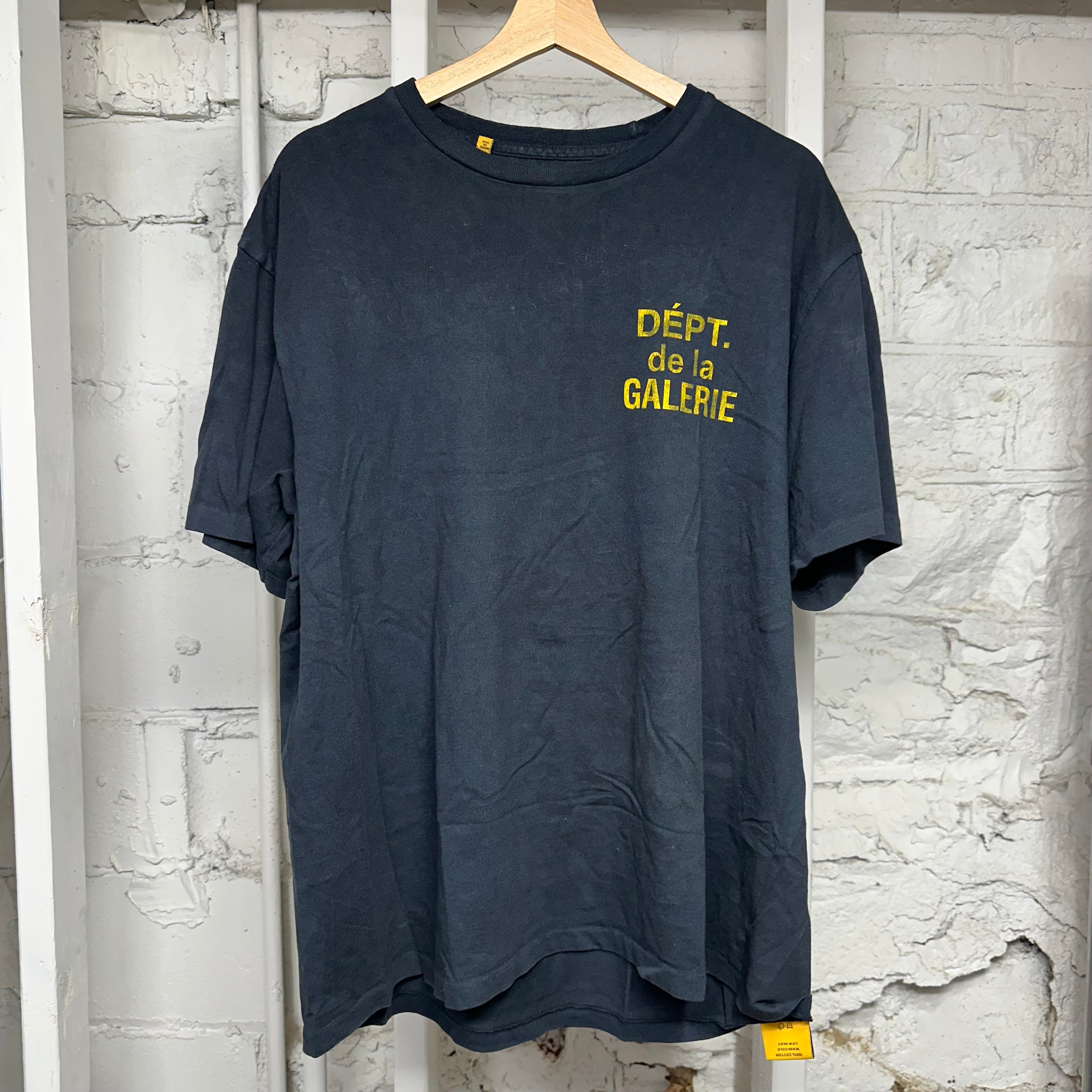 Gallery Dept Yellow Chest Spell-Out T-Shirt Sz L