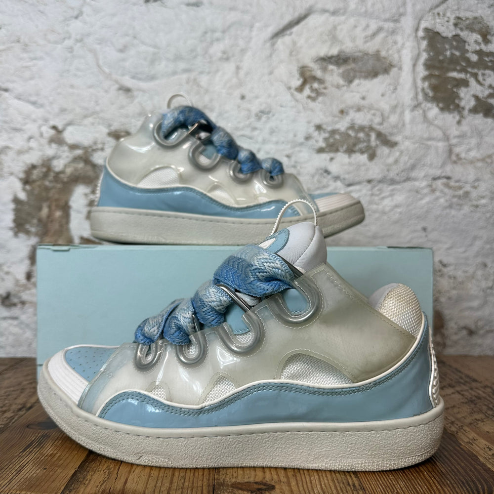 Lanvin Curb Light Blue Lace Clear White Blue Sneaker Sz 9 (42)