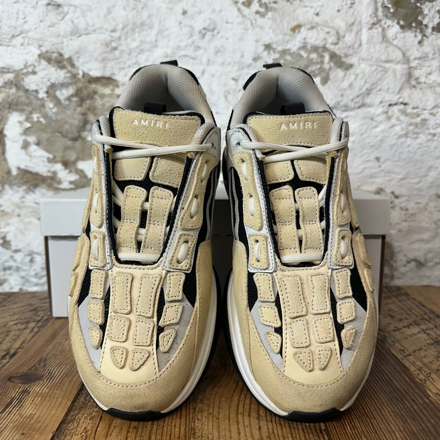 Amiri Beige Bone Runner Black White Sneaker Sz 10 (43)