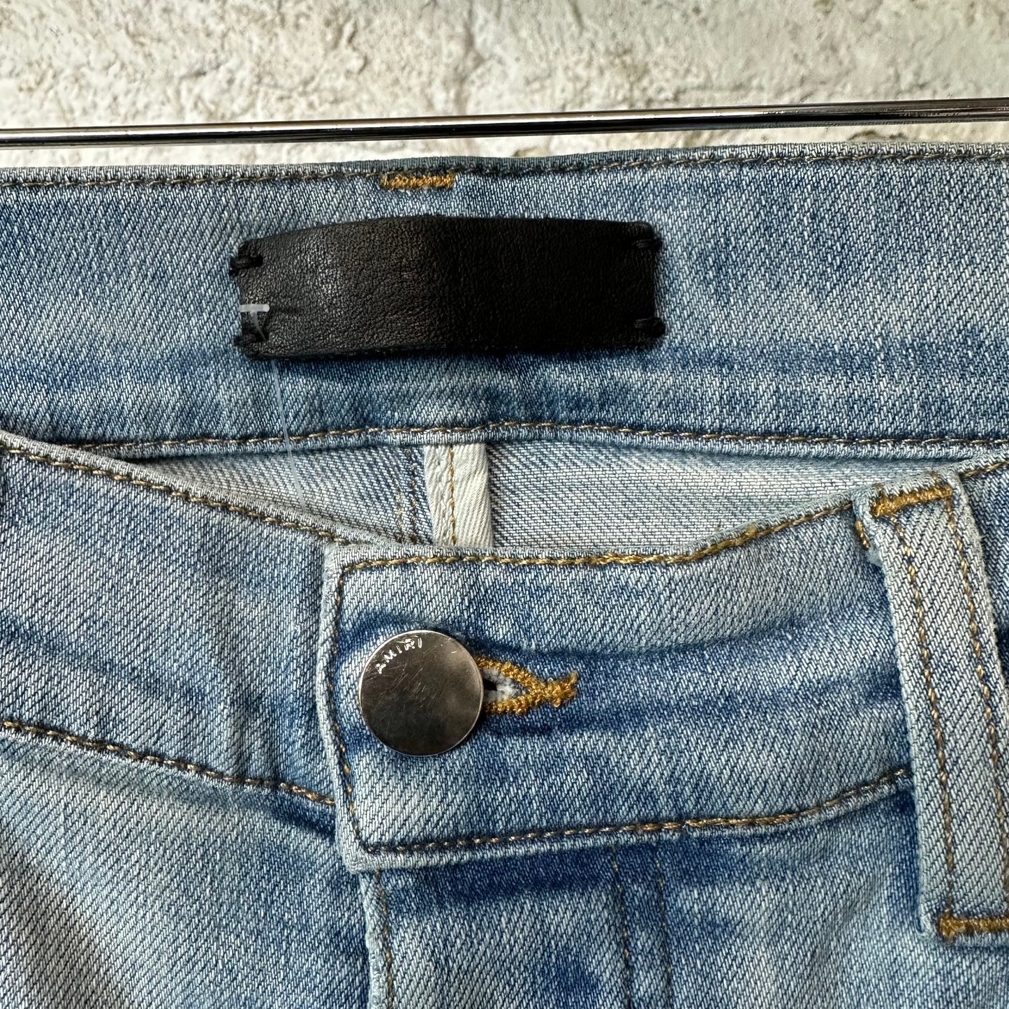 Amiri Mx1 Grey Paisley Blue Denim Jeans Sz 30