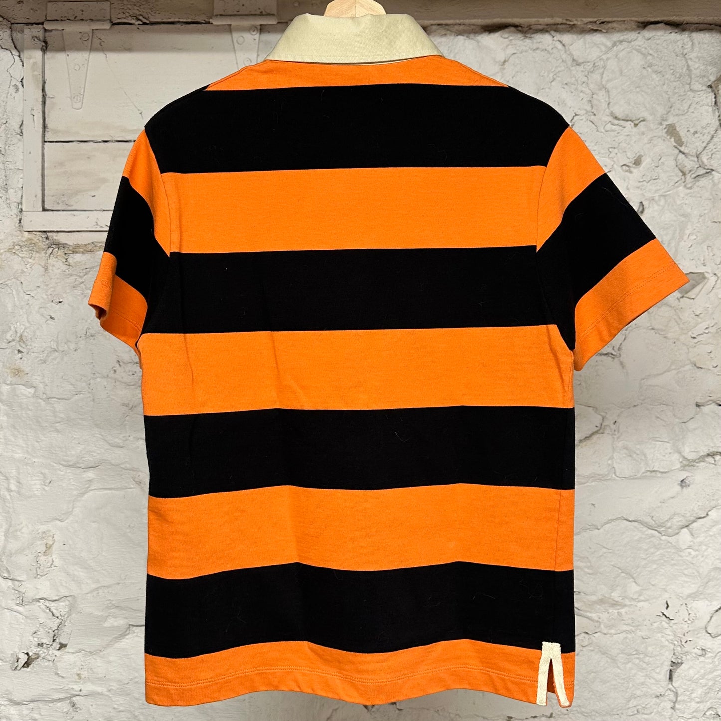Gucci Orange Black Striped Polo Sz M