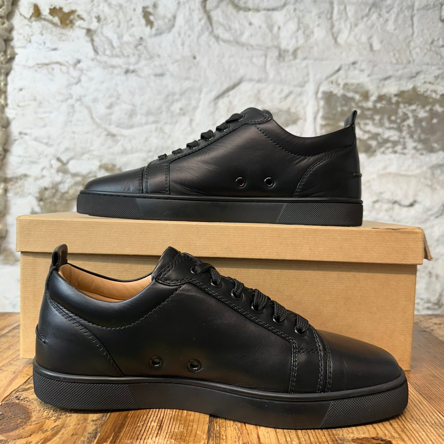 Christian Louboutin Triple Black Leather Sneaker Sz 8.5 (41.5)