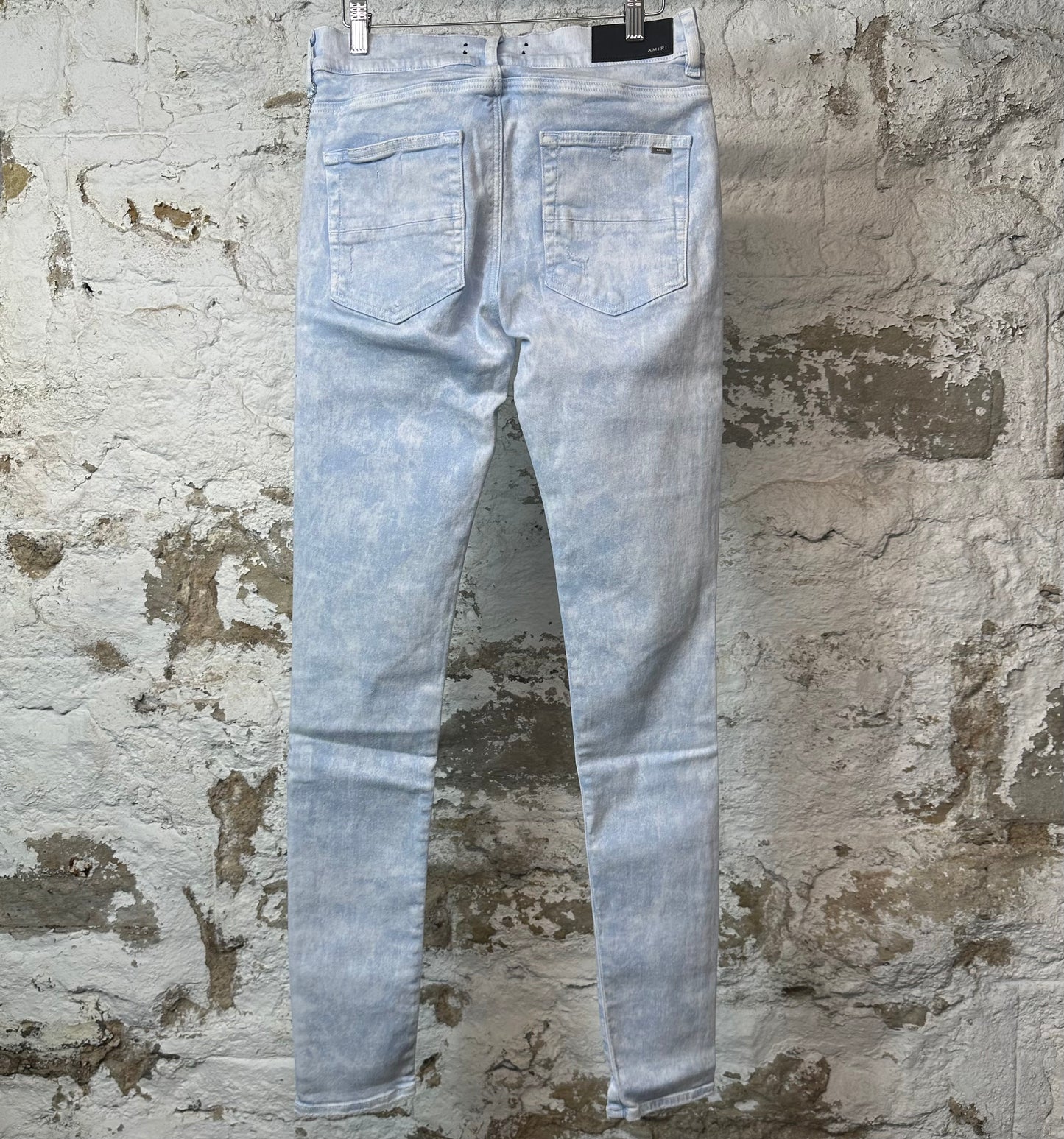 Amiri MX1 Blue Leather Mineral Wash Denim Jeans