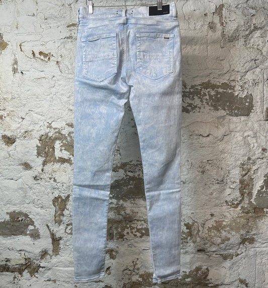 Amiri MX1 Blue Leather Mineral Wash Denim Jeans