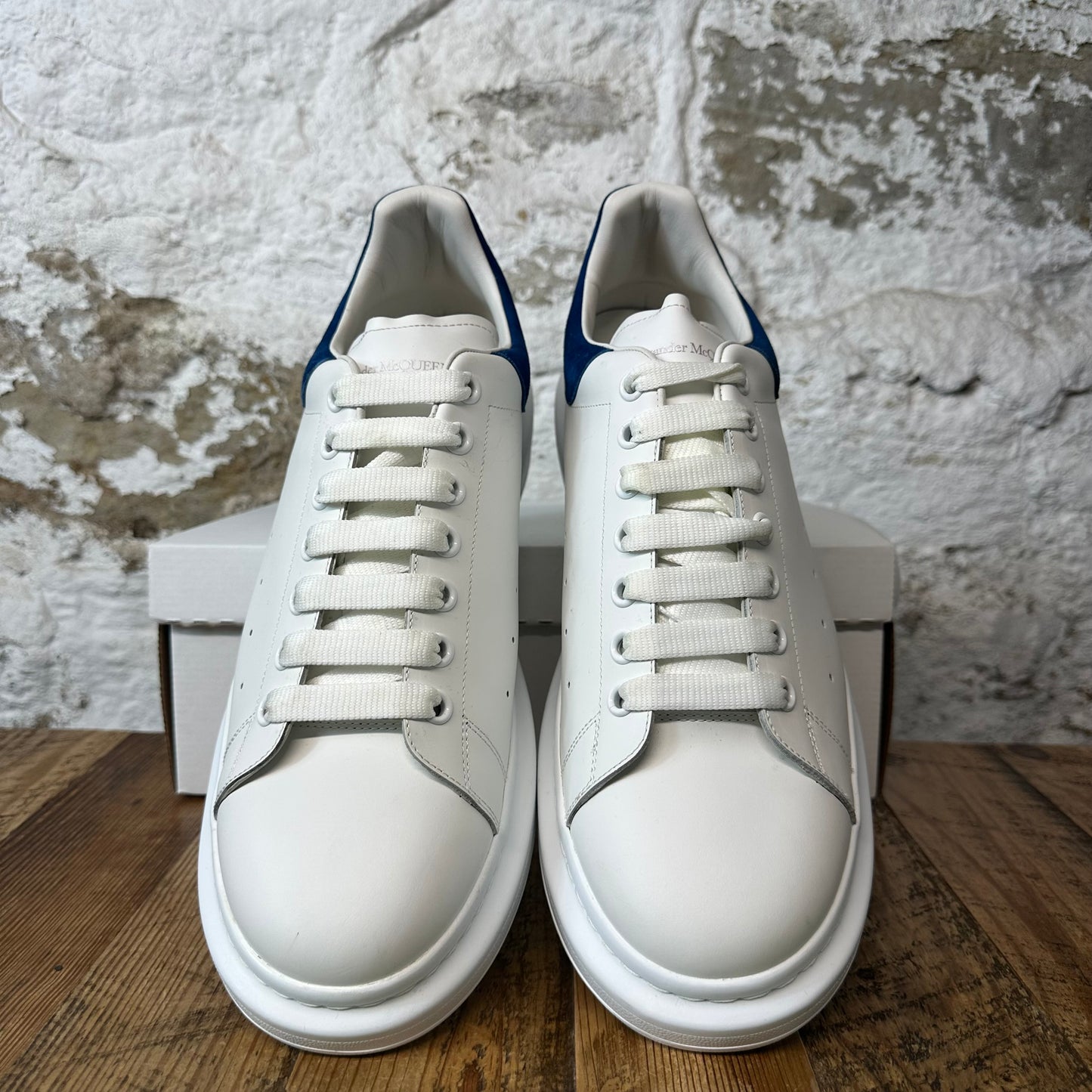 Alexander Mcqueen Blue Tab White Sneaker Sz 15 (48) No Box