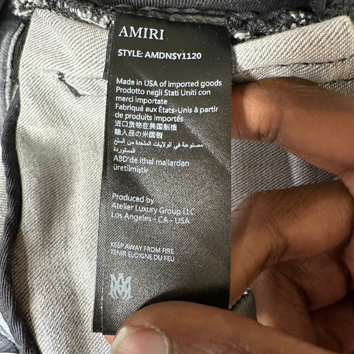 Amiri MX1 Pink Suede Grey Denim Jeans Sz 28