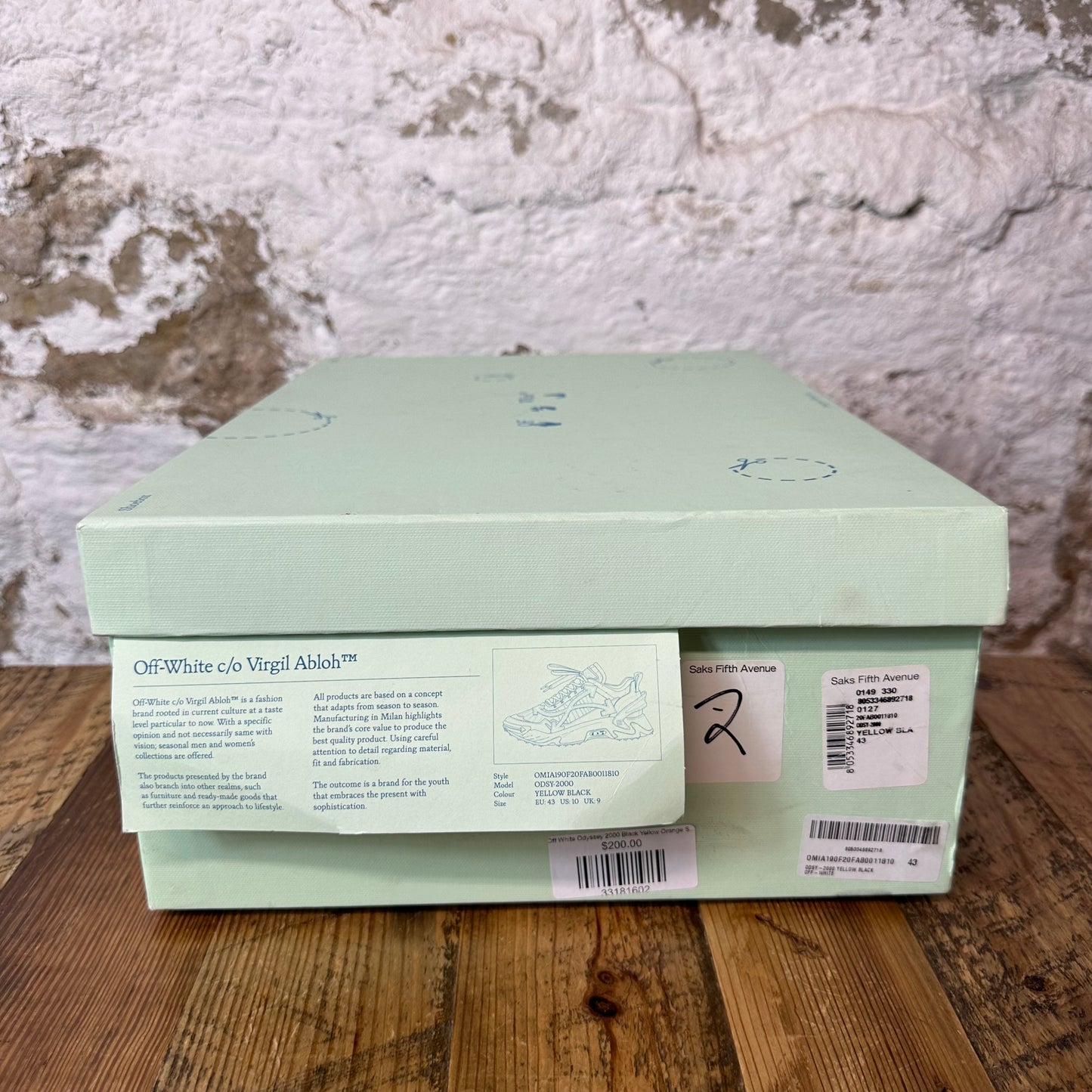 Off-White Odyssey 2000 Black Yellow Orange Sz 10 (43)