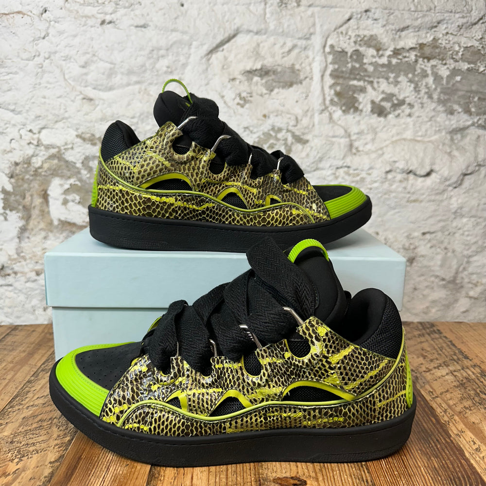 Lanvin Curb Neon Snakeskin Black Sneaker Sz 13 (46)