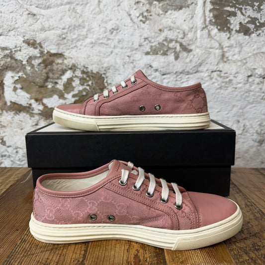 Gucci Pink Monogram White Sneaker Sz 4.5 (36.5)