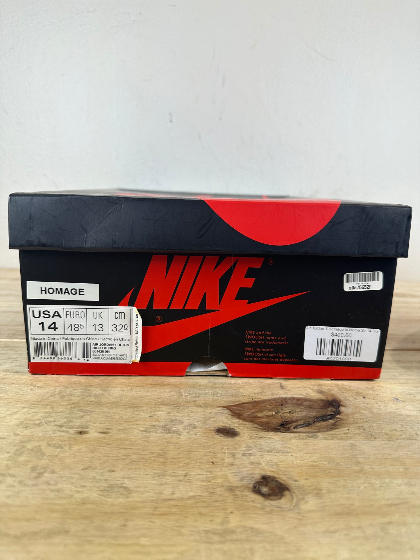 Air Jordan 1 High Homage to Home Sz 14 DS