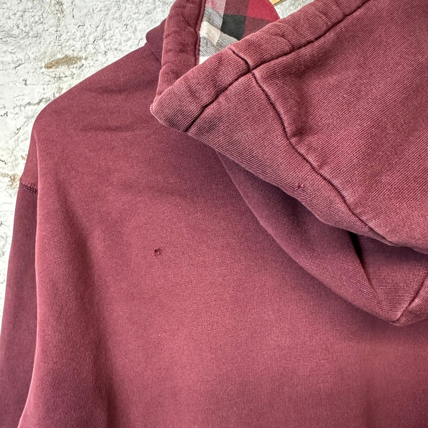 Burberry Small Logo Zip Up Hoodie Maroon Sz XXL (L)