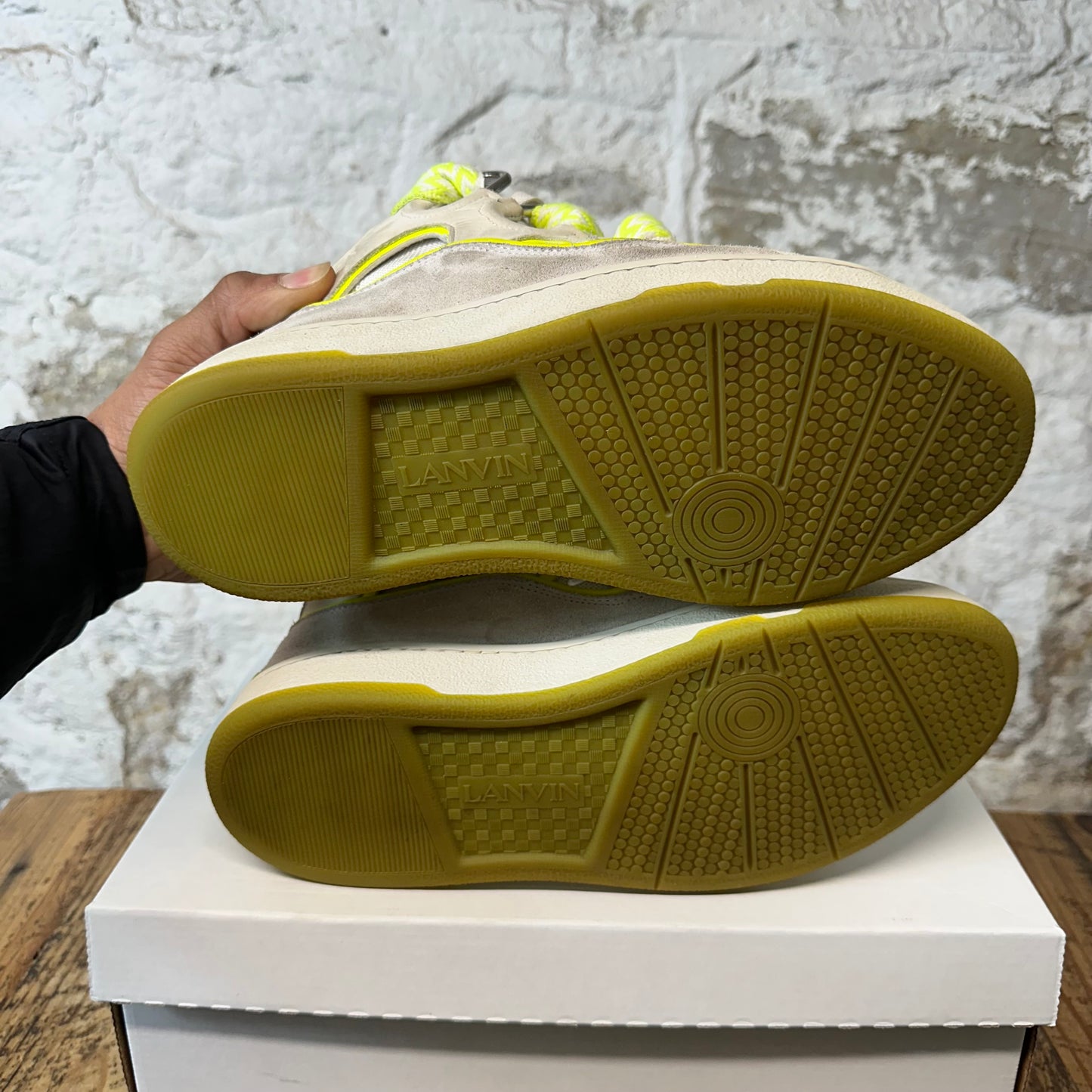 Lanvin Curb Yellow Grey White Sneaker Sz 10 (43)