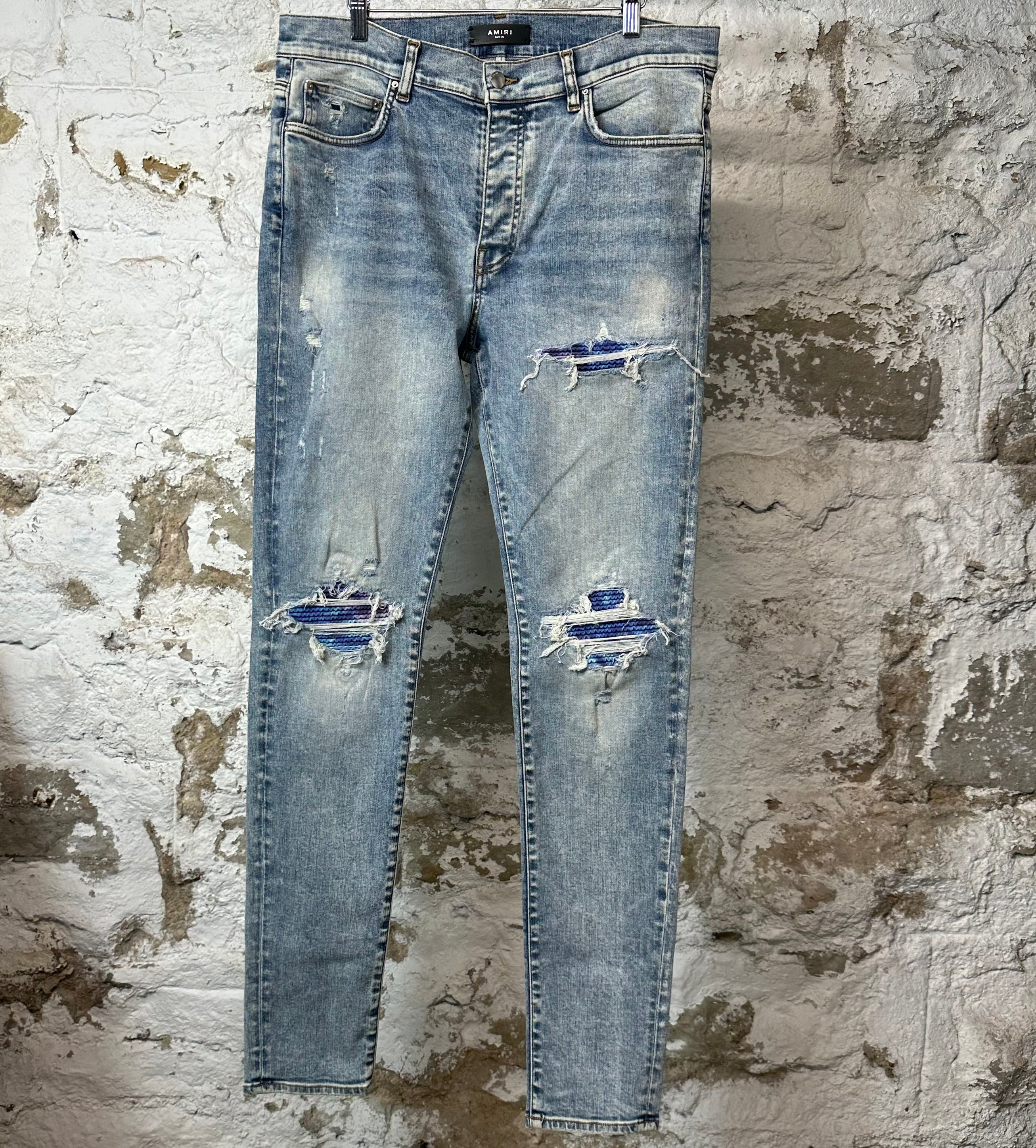 Amiri MX1 Tie Dye Washed Blue Denim Jeans Sz 36