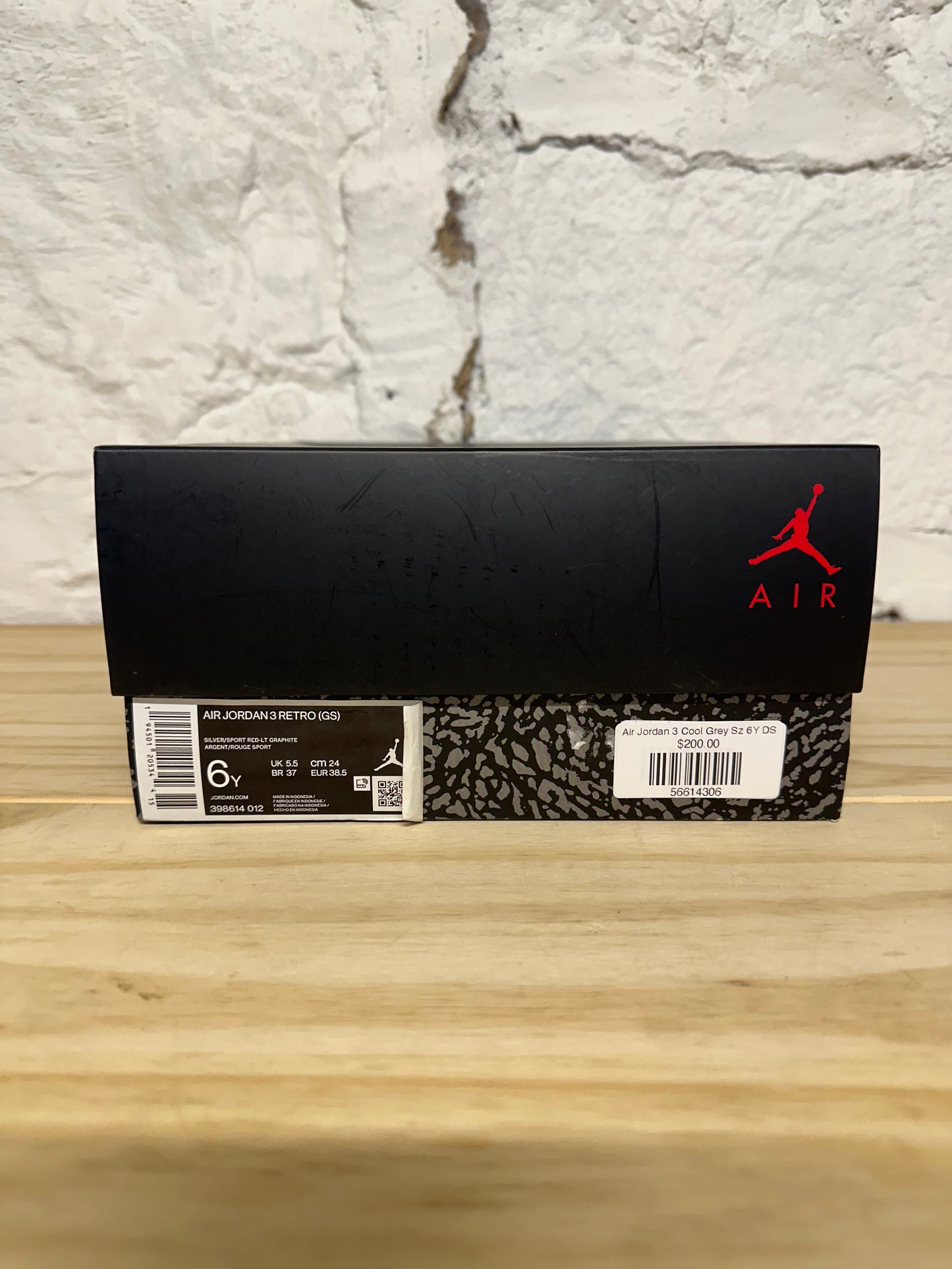 Air Jordan 3 Cool Grey Sz 6Y DS