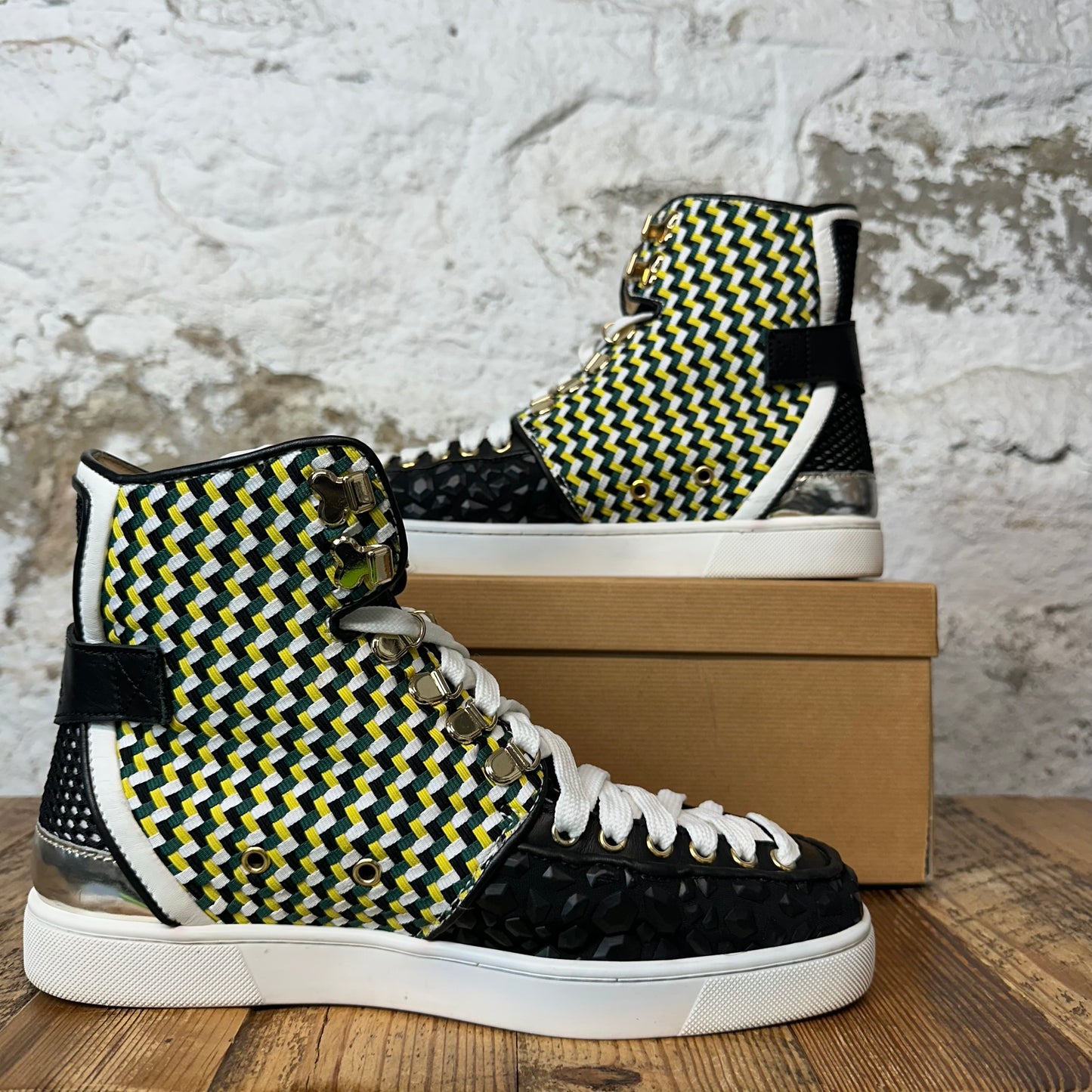 Christian Louboutin High Multicolor Woven Sneaker Sz 8.5 (41.5)