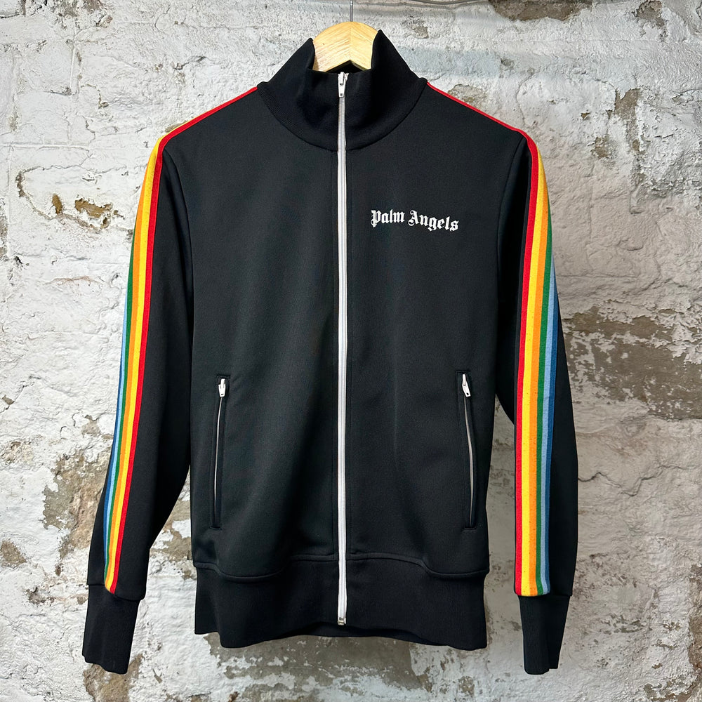 Palm Angels Rainbow Black Track Jacket Sz S