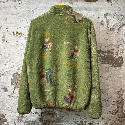 Kapital Calender Fleece Jacket Green Sz L (3)