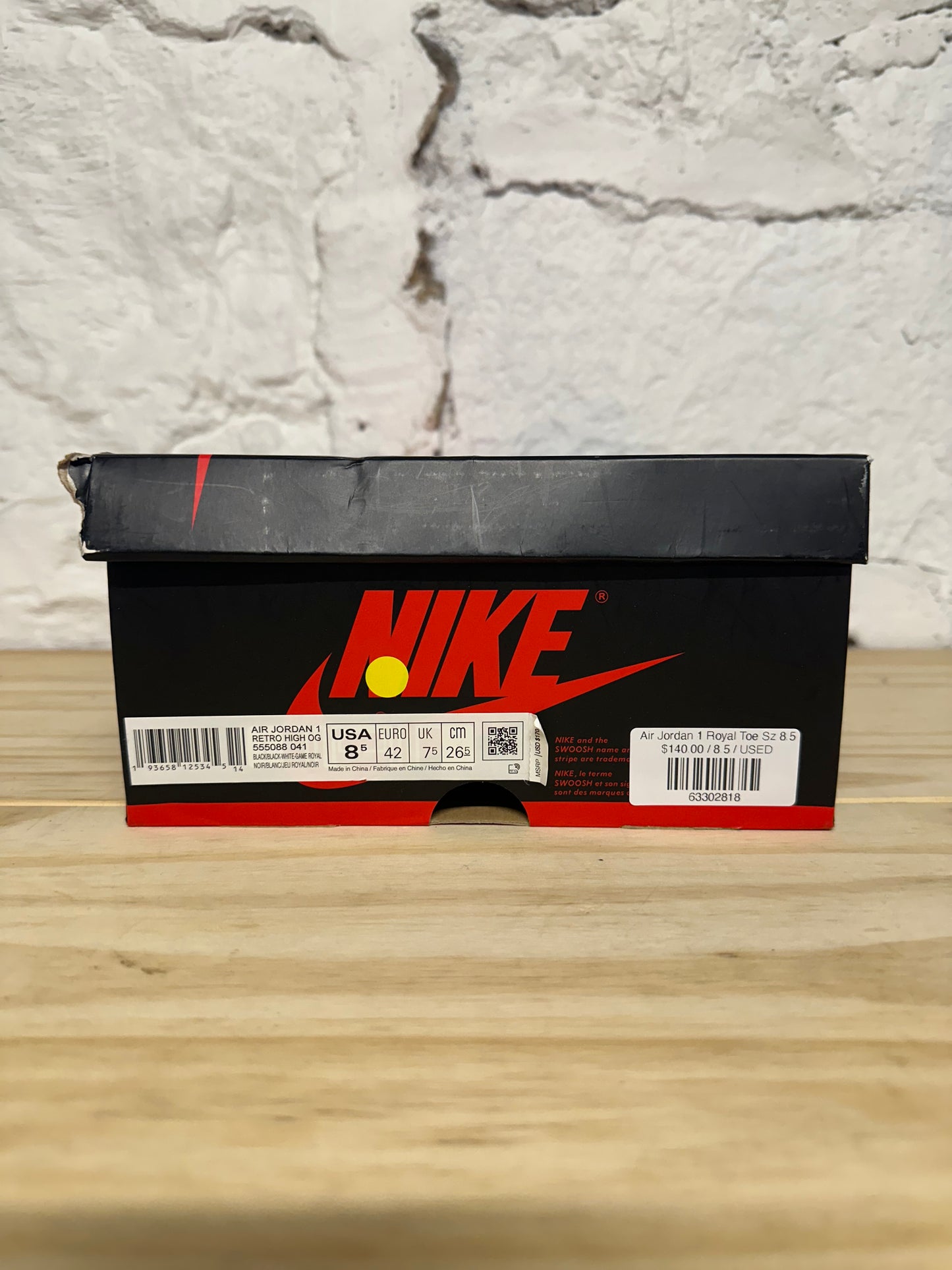 Air Jordan 1 High Royal Toe Sz 8.5