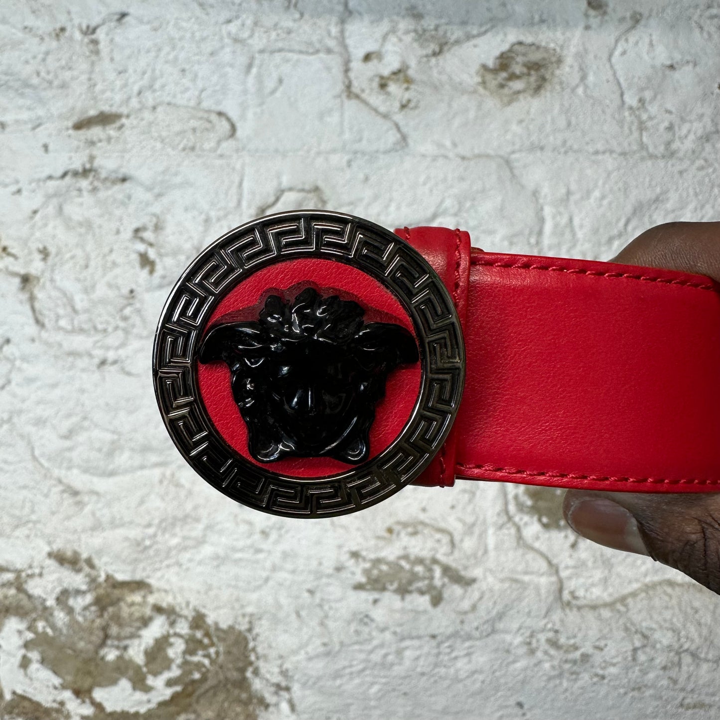 Versace Black Medusa Red Belt Sz (110/44)