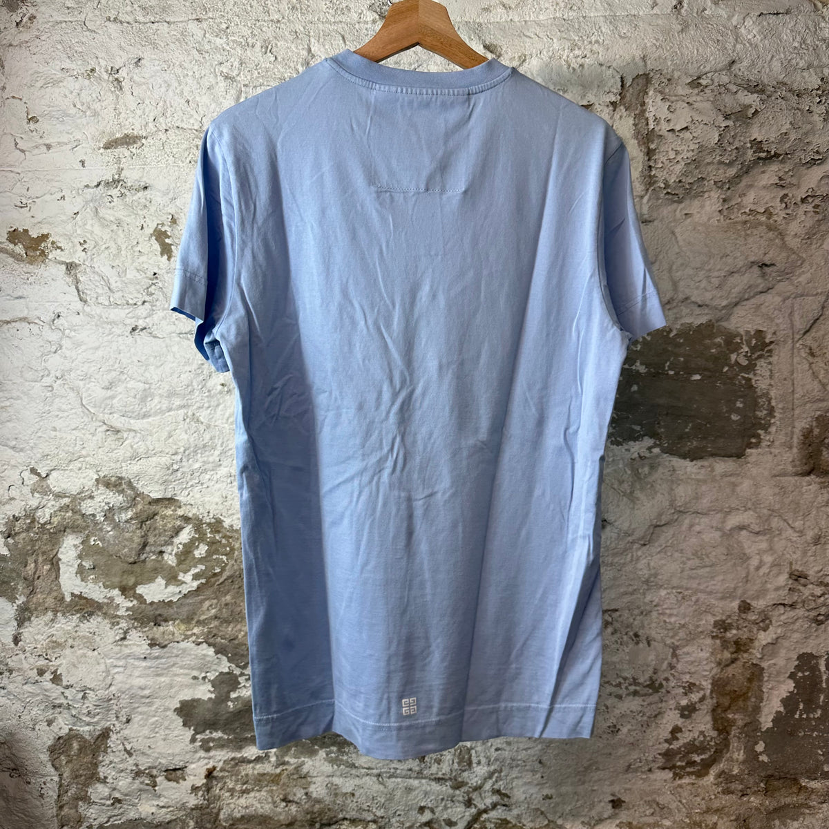 GIvenchy White Spellout Light Blue T-Shirt Sz S
