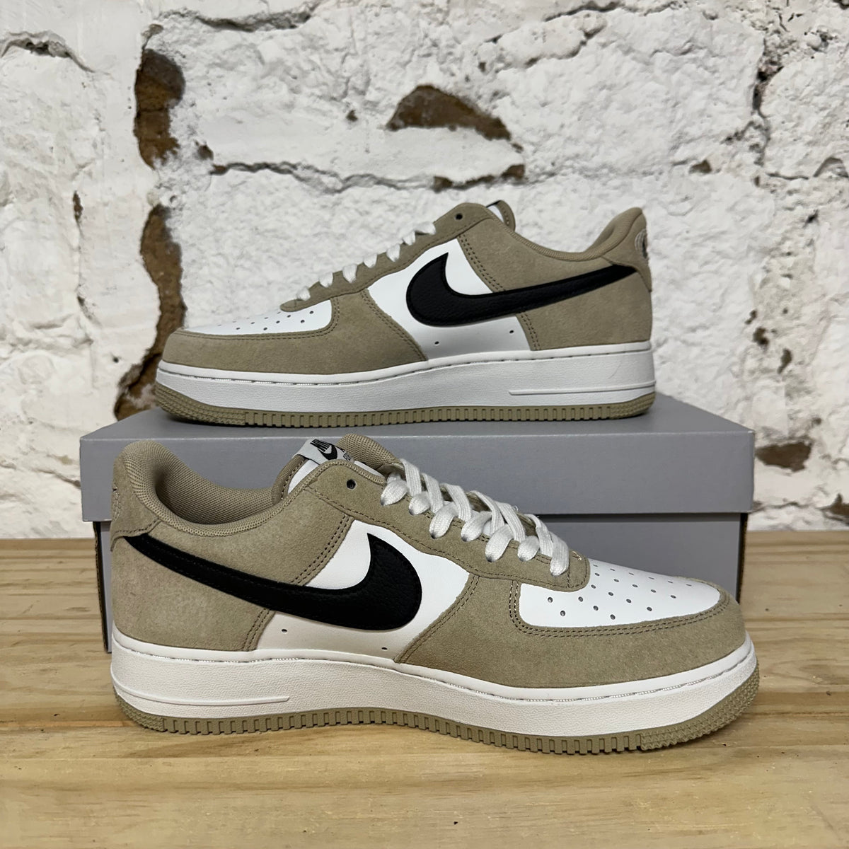 Nike Air Force 1 Low White Dessert Khaki Black Sz 9.5