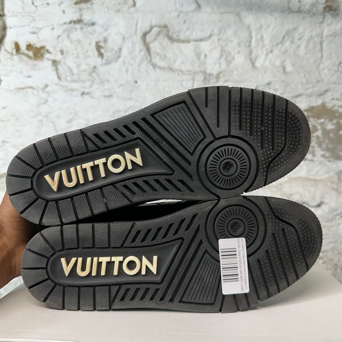 Louis Vuitton Triple Black Trainer Sneaker Sz 8.5 (7LV)