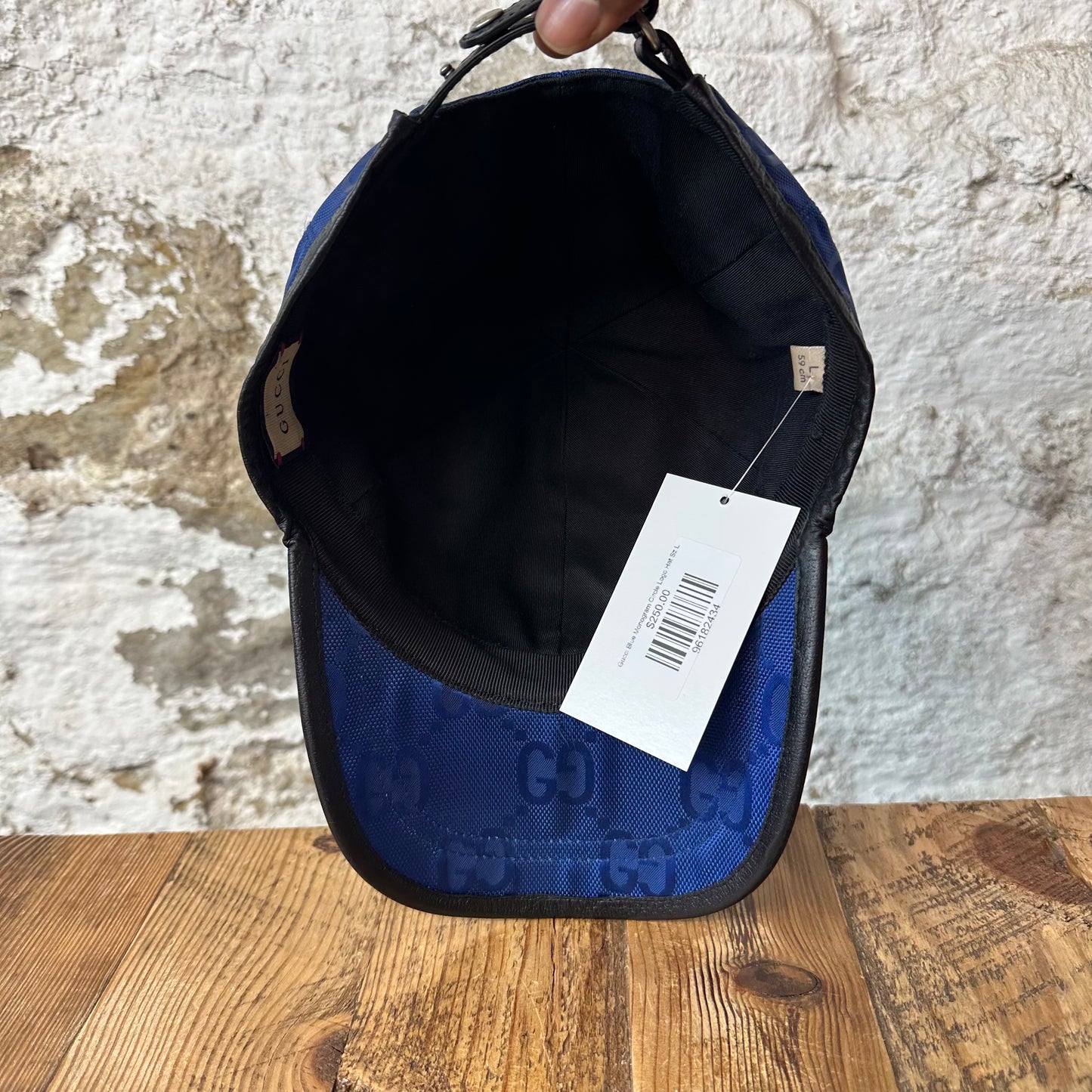 Gucci Blue Monogram Circle Logo Hat Sz L