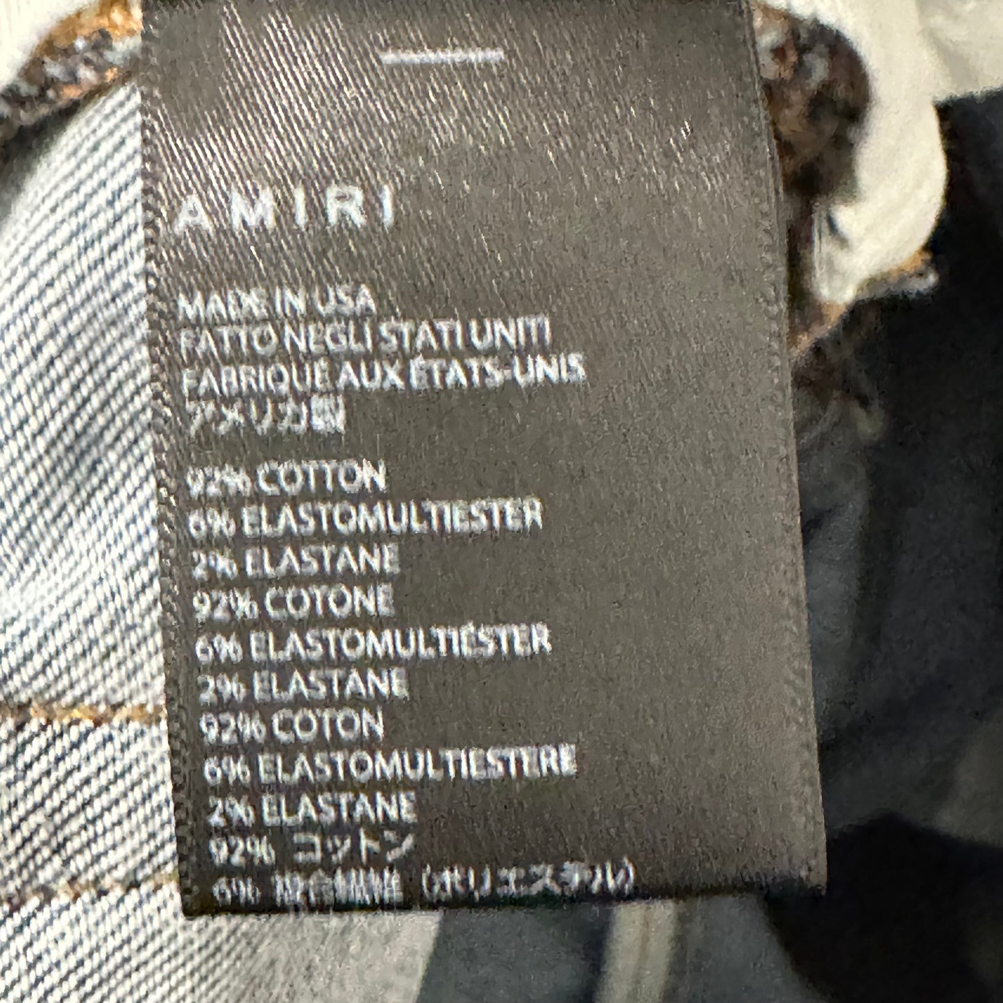 Amiri Multicolor Paisley Patches Washed Blue Denim Jeans Sz 36