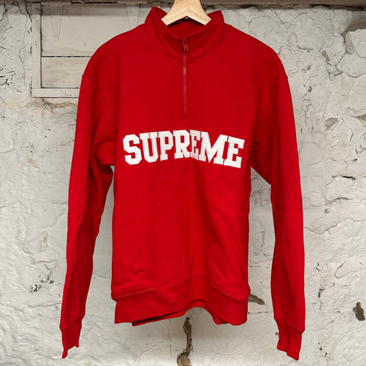 Supreme Chest Spellout Quarter Zip Sweatshirt Sz M