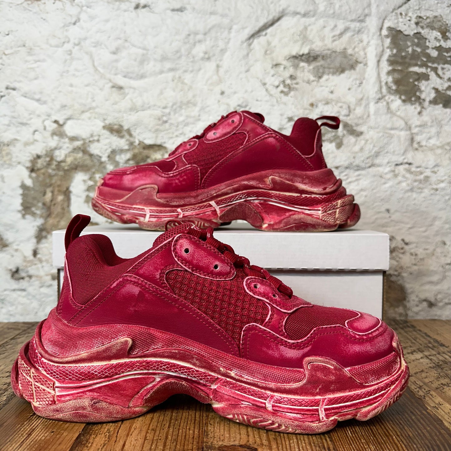 Balenciaga Triple S Red Dyed Sneaker Sz 7 (40)