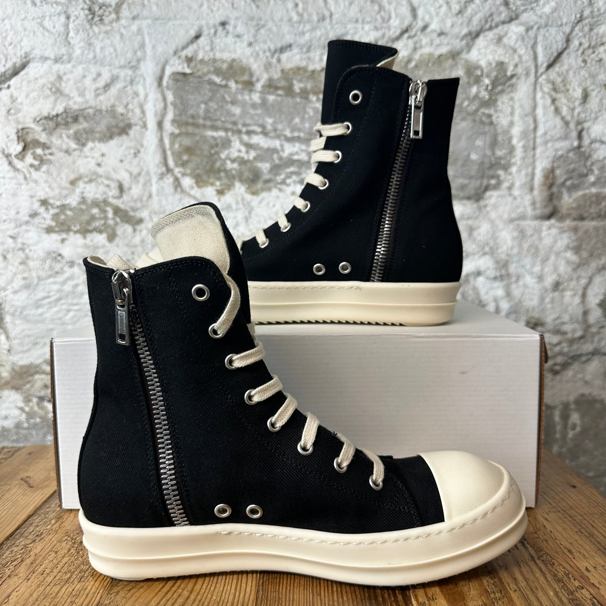 Rick Owens High Black Milk Sneaker Sz 6.5 (39)
