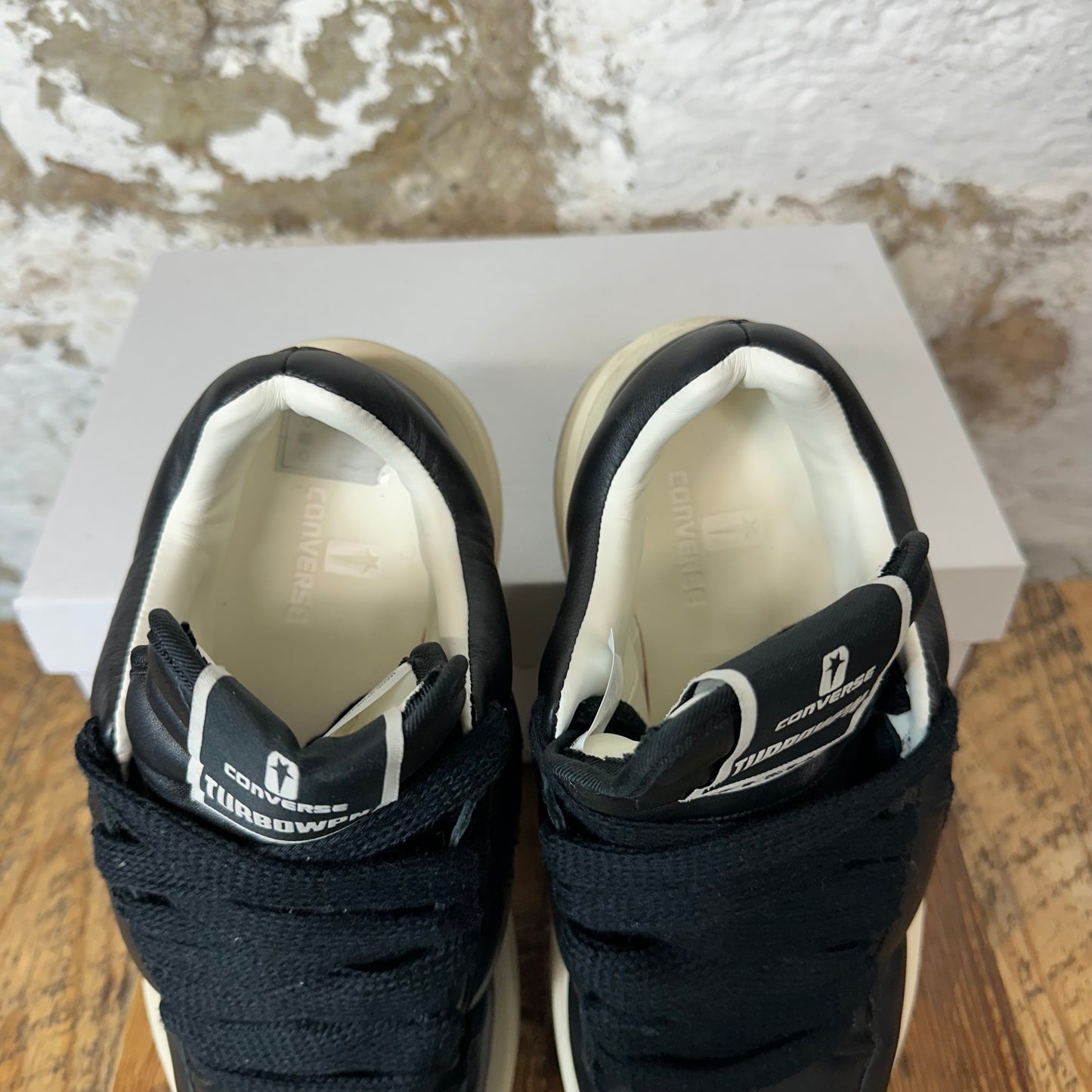 Rick Owens Low TurboWPN Black Milk Sneaker Sz 7.5