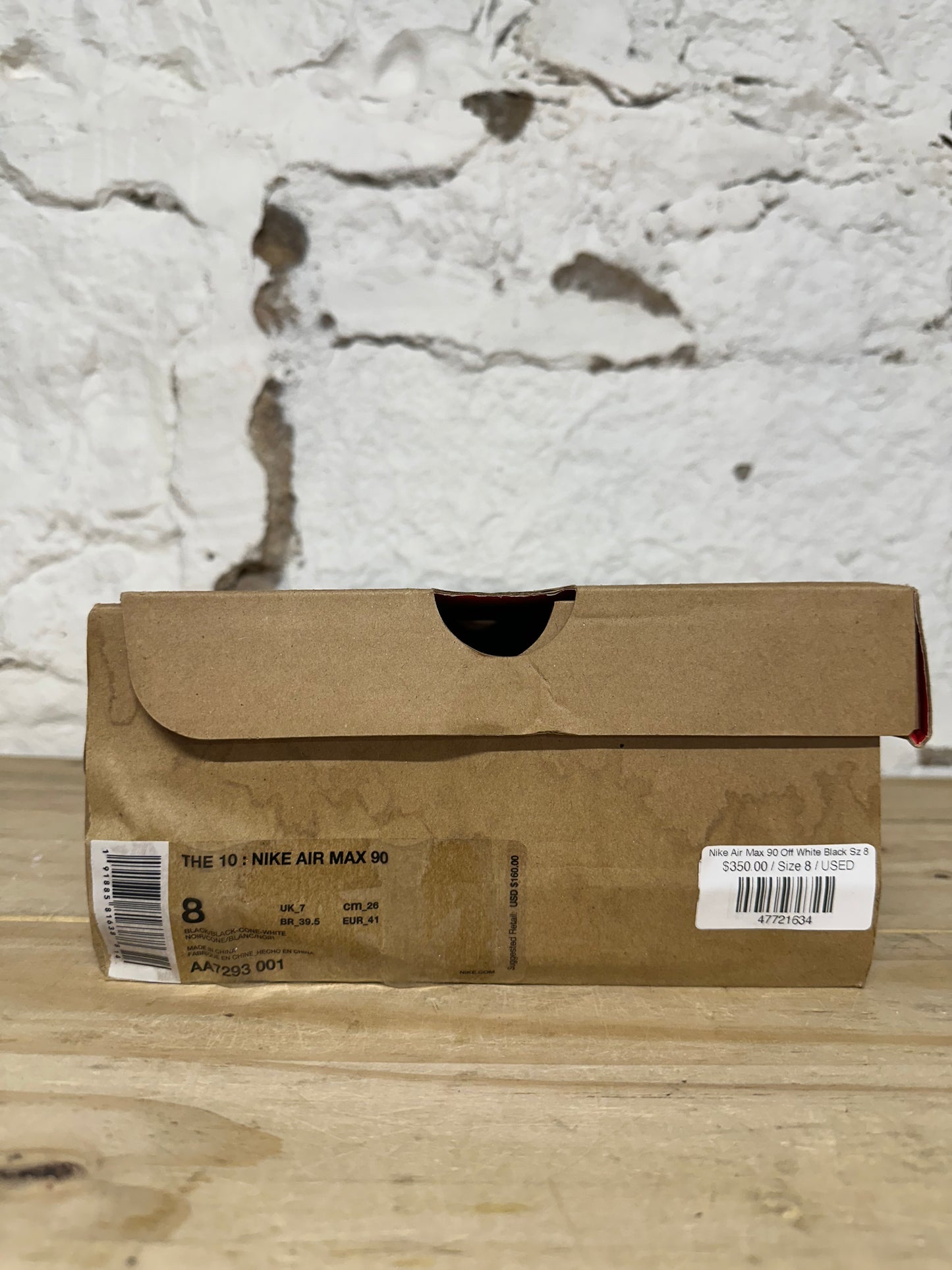 Nike Air Max 90 Off-White Black Sz 8