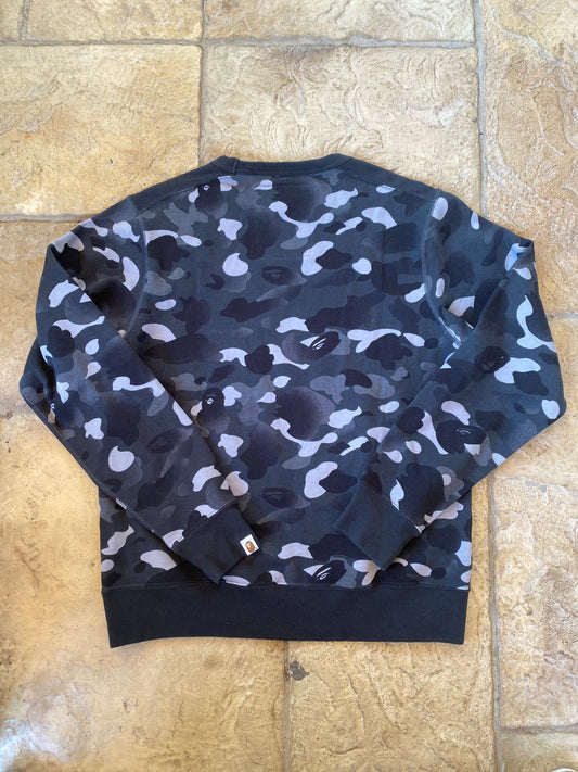 Bape GITD Black Camo Crewneck Sz L