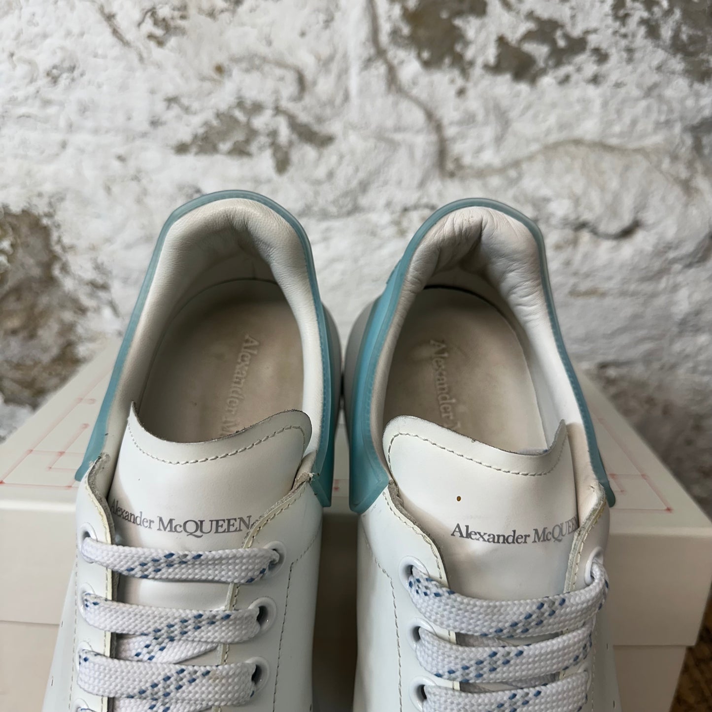 Alexander Mcqueen Transluscent Blue Tab White Sneaker Sz 11 (44)
