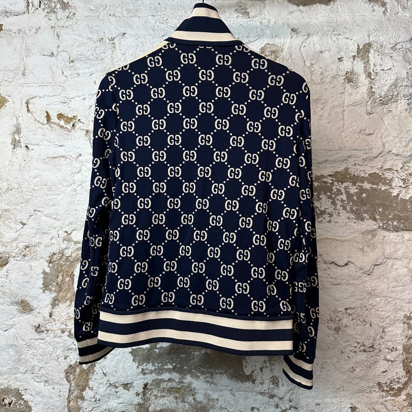 Gucci GG Monogram Navy Track Jacket Sz S