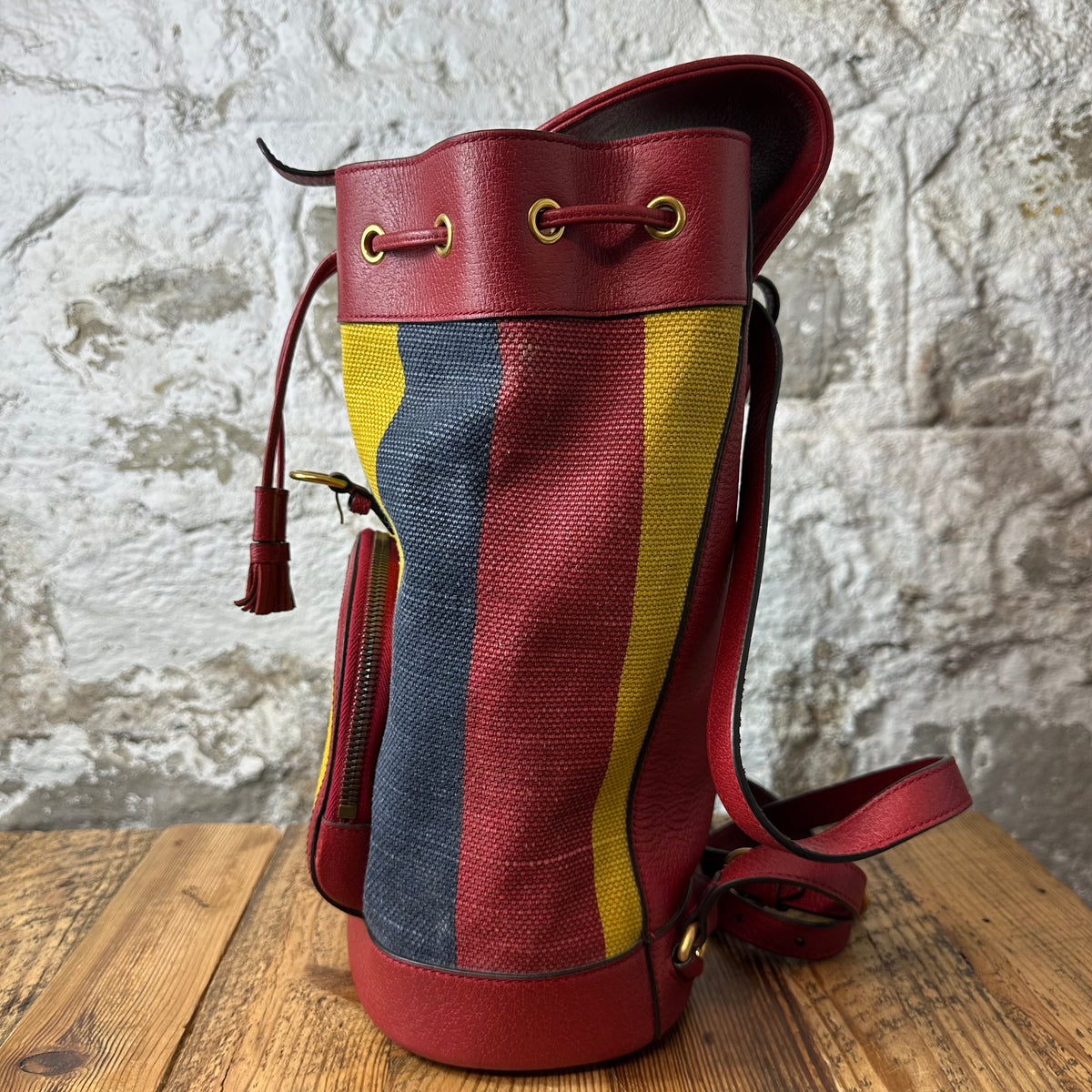 Gucci Multicolor Stripes Canvas Baiadera Backpack